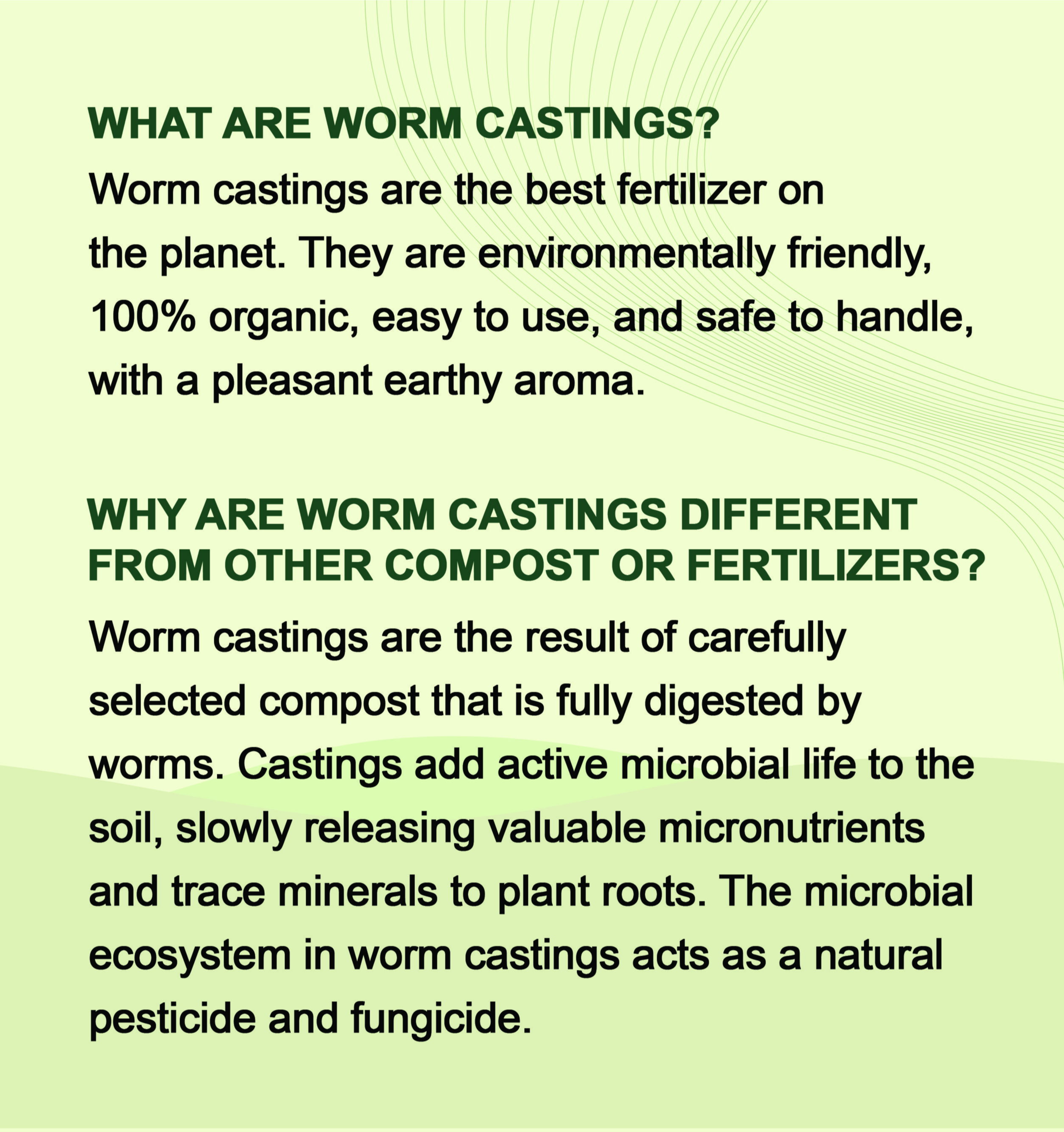 Worm castings